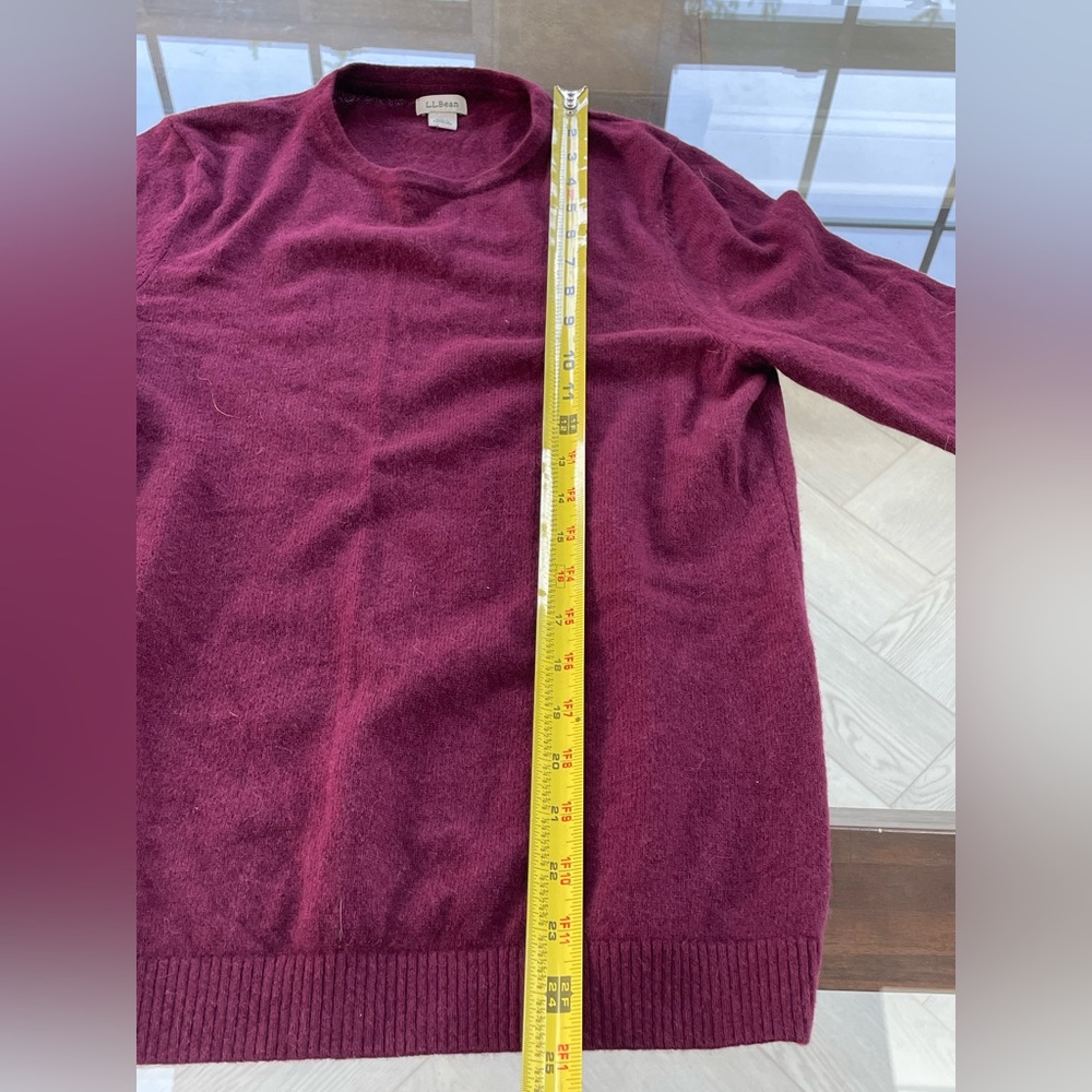 L.L. Bean Deep Red Knit Cashmere Sweater